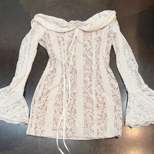 Stunning White Lace Off-Shoulder Dress